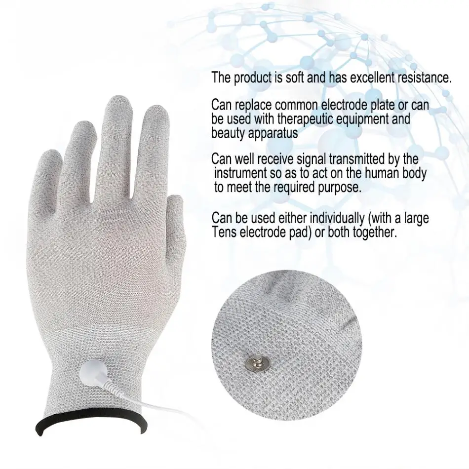 aaa Conductive Tens hine Pair Gloves Facial Massager Electro Therapy Electrode Hand Massage Electrotherapy Wires de therapy