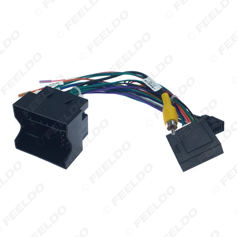 FEELDO Car Audio 16PIN Andriod Player Power Calbe Adapter With Canbus Box For Volkswagen Golf 7 Skoda Stereo Plug Wiring Harness