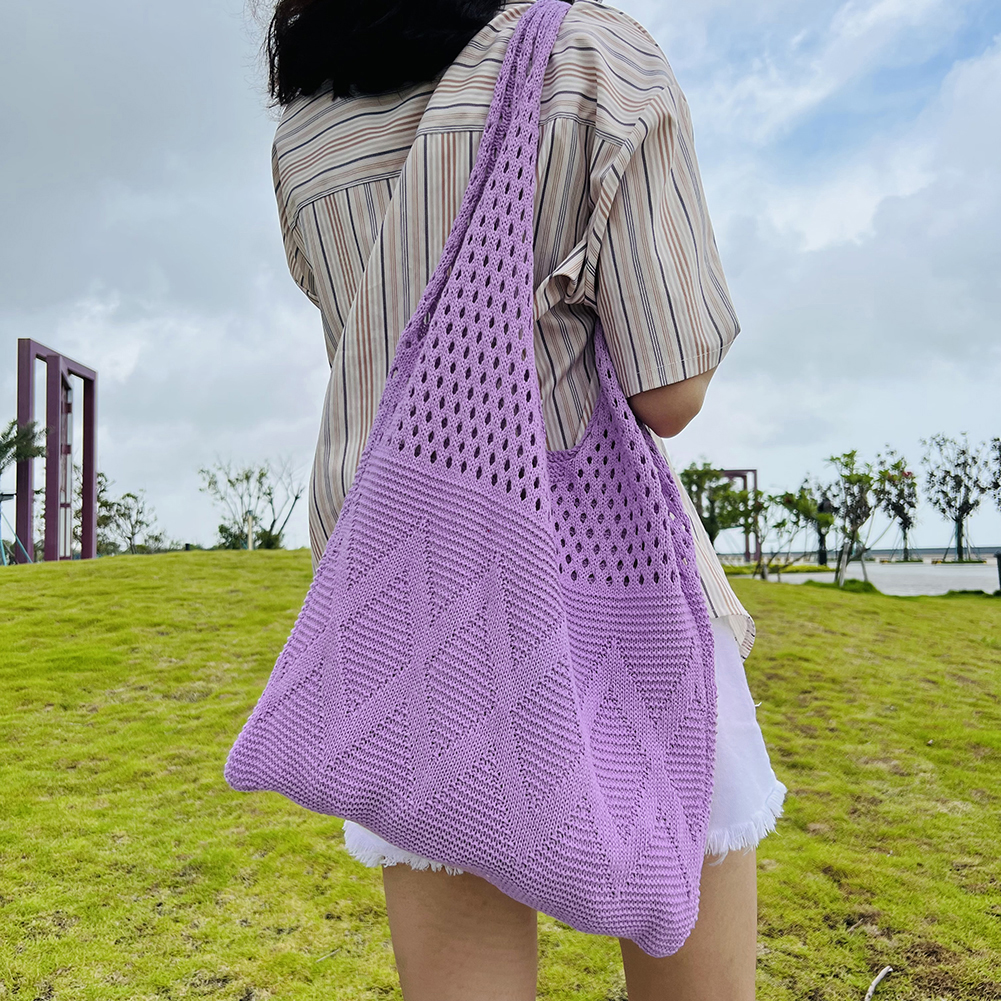 Summer Beach Party Handbags Purses Shopper Sac Satchel Female Vintage Hollowed Out Knitted Beach Bag Women's Shoulder Bag Totes