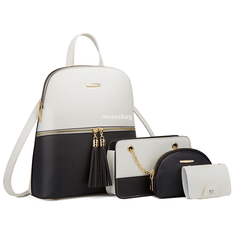 Men's and women's fashionable backpack, PU leather shoulder strap adjustable with zipper mother and child bag, multiple colors large capacit