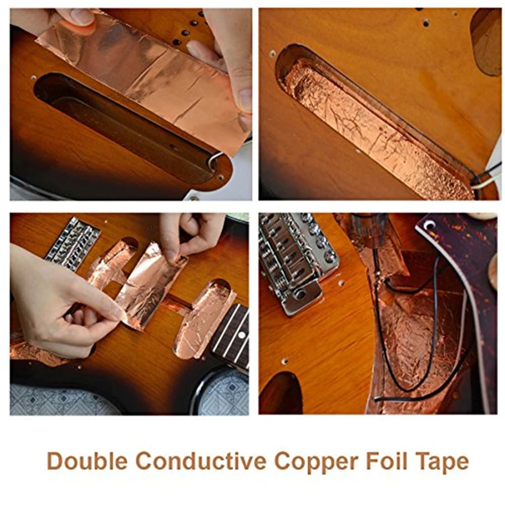 3Pcs Adhesive Single-Side Conductive Copper Foil Sheets for Electric Guitar Accessories