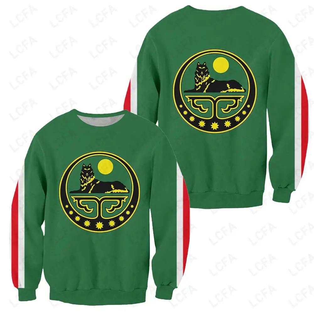 Autumn Chechnya Independent Republic National Flag Long-sleeved Men 3D Casual T-shirt Trousers Clothes Tracksuit Sweatpant Suit 240517