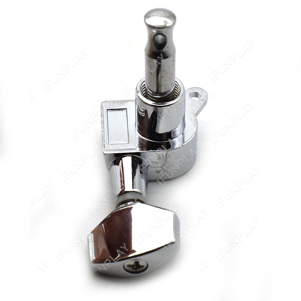 6pcs Guitar Tuning Pegs Key Tuner Machine Head for Electric Acoustic Guitar Chrome Black