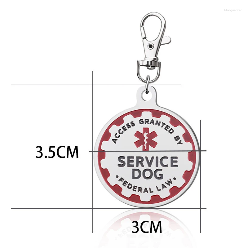 Tag 2Pcs Service Dog Tags Stainless Steel Engraved Nameplate Emotional Support Animal ESA ID Collar Accessories s