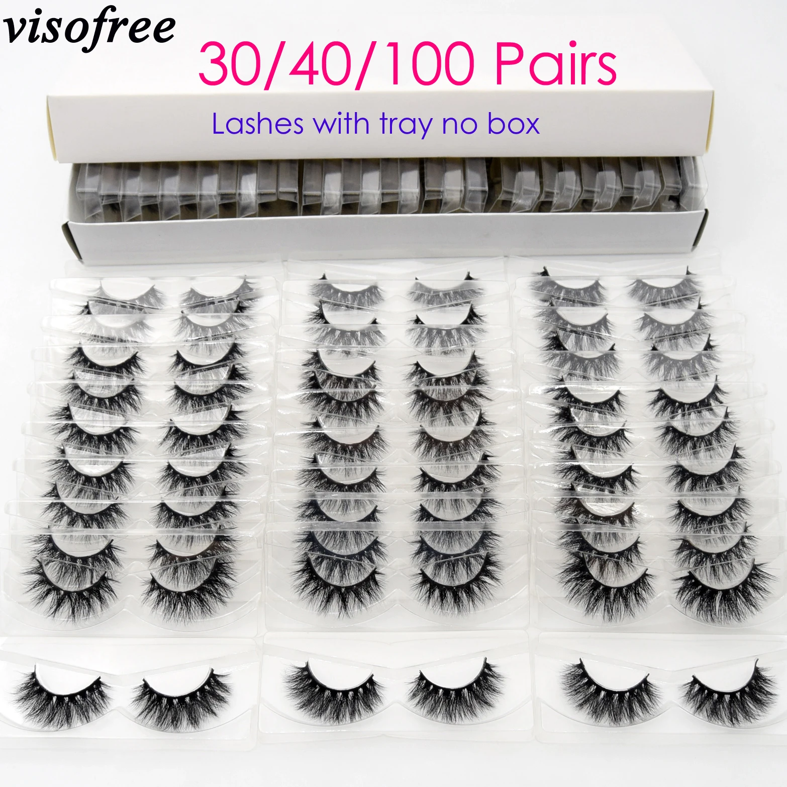 e a f D Mink Visofree Pairs Lashes Cruelty Free Handmade Full Strip False Eyelashes Wispy Makeup Fake