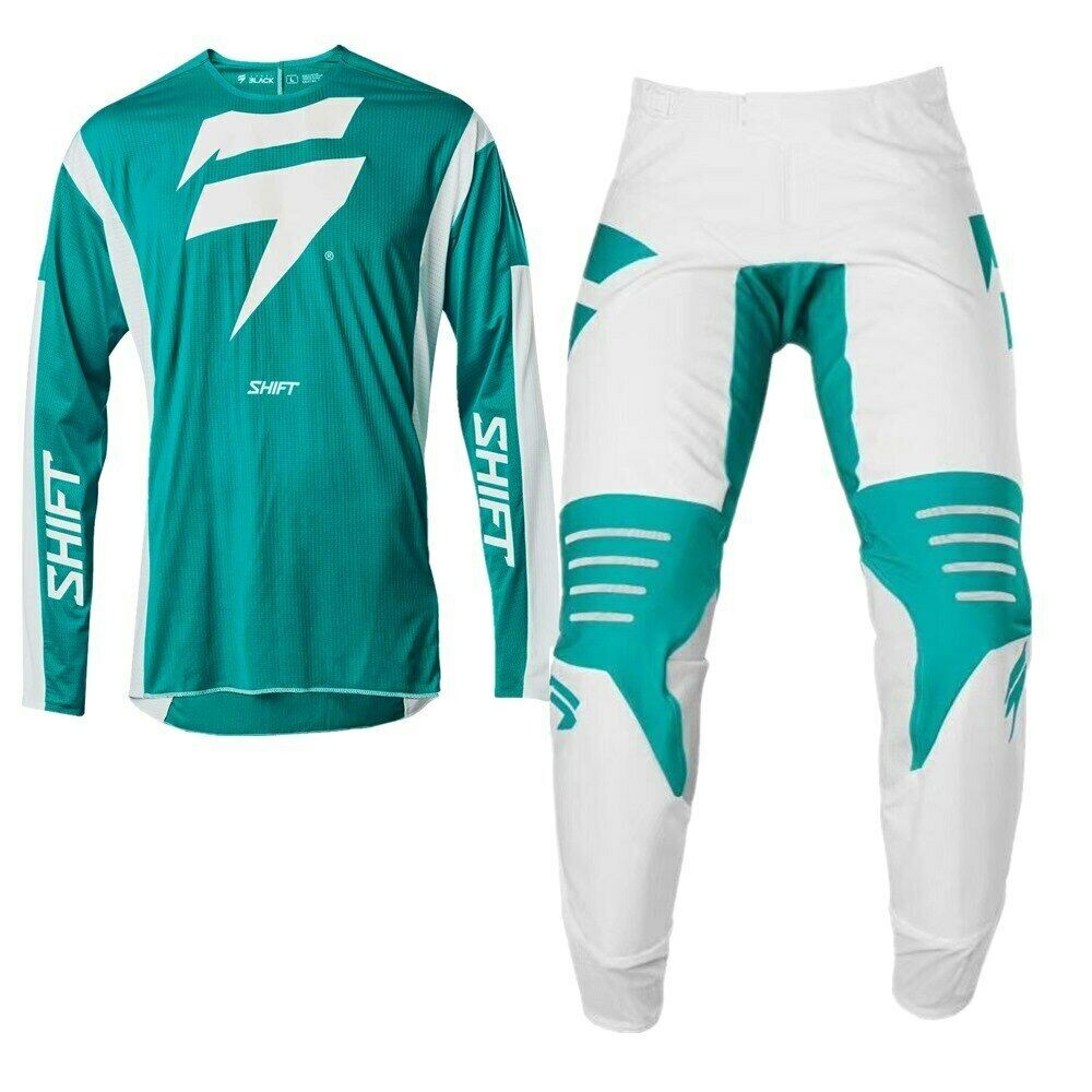 Adult Motorcycle Dirt Bike Suit MX 3LABEL Motocross Gear Set Jersey/Pants Gold Shift Vega LE Endurance Racing Whit3 Jersey Set