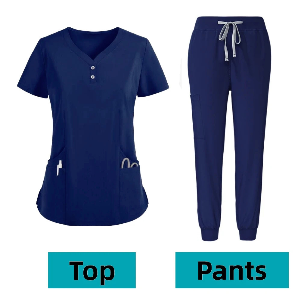 Hospital Wholesale Multicolor Uniforms Women Wear Scrub Set Doctor Uniform Jogger Suit Doctor Nurse Scrubs Set 2
