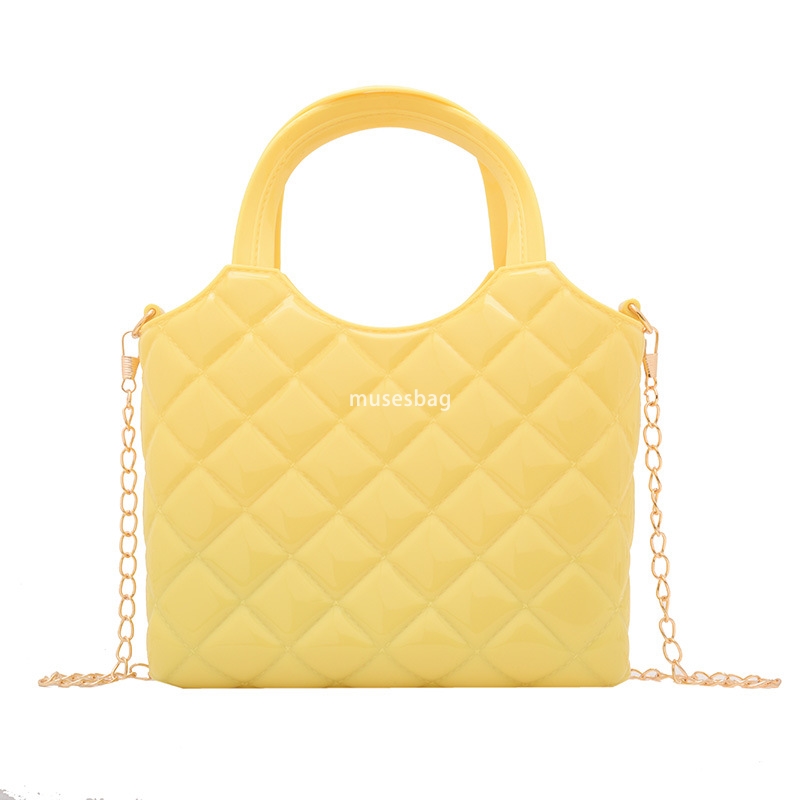 High quality jelly bag for women's summer portable mini bag makeup bag hand held diamond grid beach bag diagonal cross women's bag