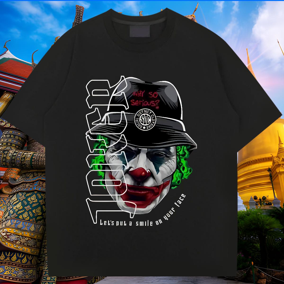 Comfortable Mens T Shirts Clown Printed Round Neck Short Sleeve Street Casual Men Tshirts Oversized Fashion Casual Tops Shirt