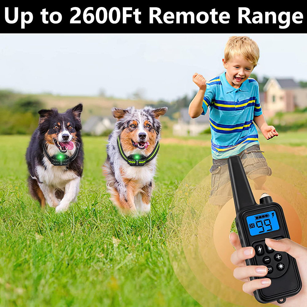 Dog Training Collar Waterproof Dog Bark Collar，Remote Control Rechargeable Anti Barking Device All Size Dogs Electric
