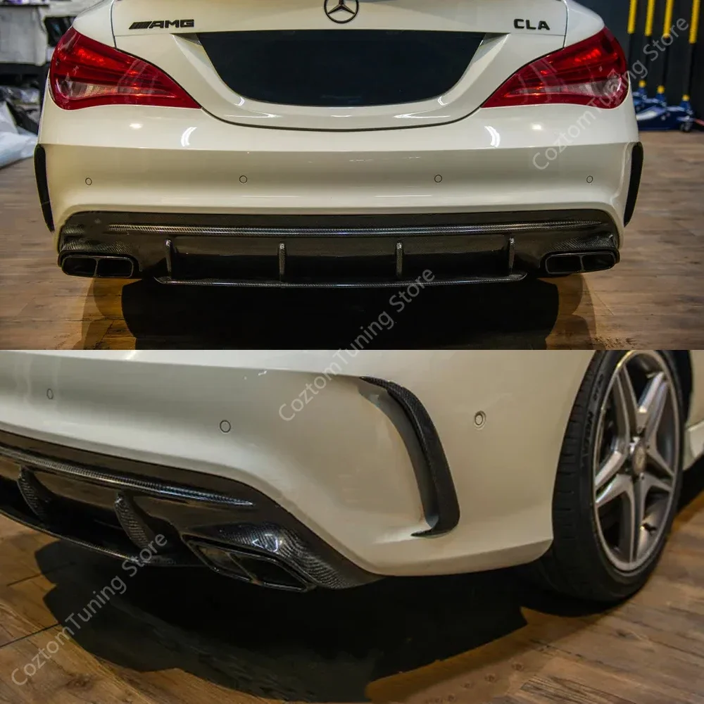 For Mercedes C117 Rear Bumper Flics CLA Class 200 250 220d CLA45 AMG Line Rear Bumper Splitter 2013-2018 Bodykits Tuning