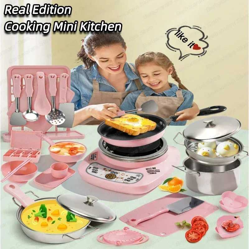 Kitchens Play Food Kitchens Play Food Can Cook Funny Mini Kitchen Girl Baby Real Cooked Family Toy Set Girl Toys New Toddler Life Play Kitchen Accessories WX5.28