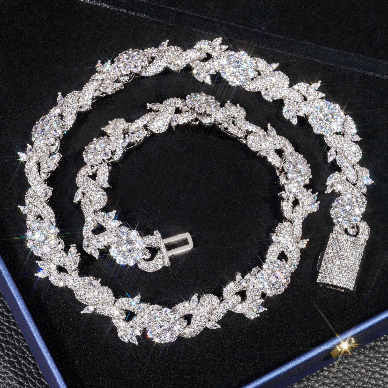 Pass Diamond Tester High Quality Cuban Link Chain 925 Sterling Silver 15mm Hip Hop Jewelry Iced Out VVS Moissanite Miami Mosaic