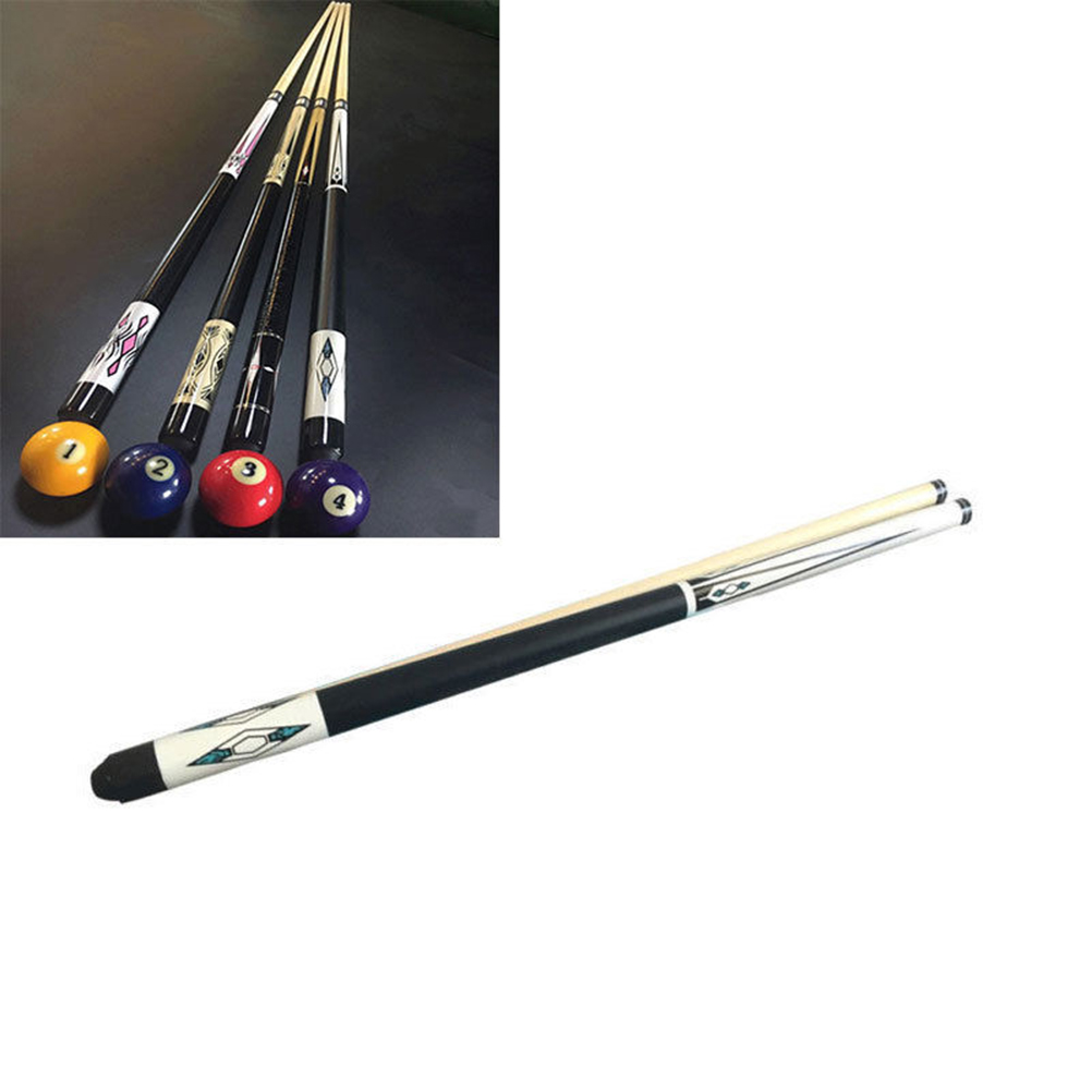2pcs Wood Pool Cue Billiard House Bar Printing Pool Cue Sticks Billiard Accessory for Practice (Random Color)