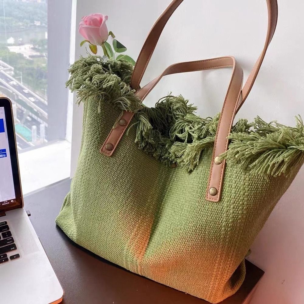 Bags Shopping Bag Large Capacity Embroidery Storage Bag Tassel Women Handbags Women Shoulder Bags Korean Canvas Bag Tote Bag