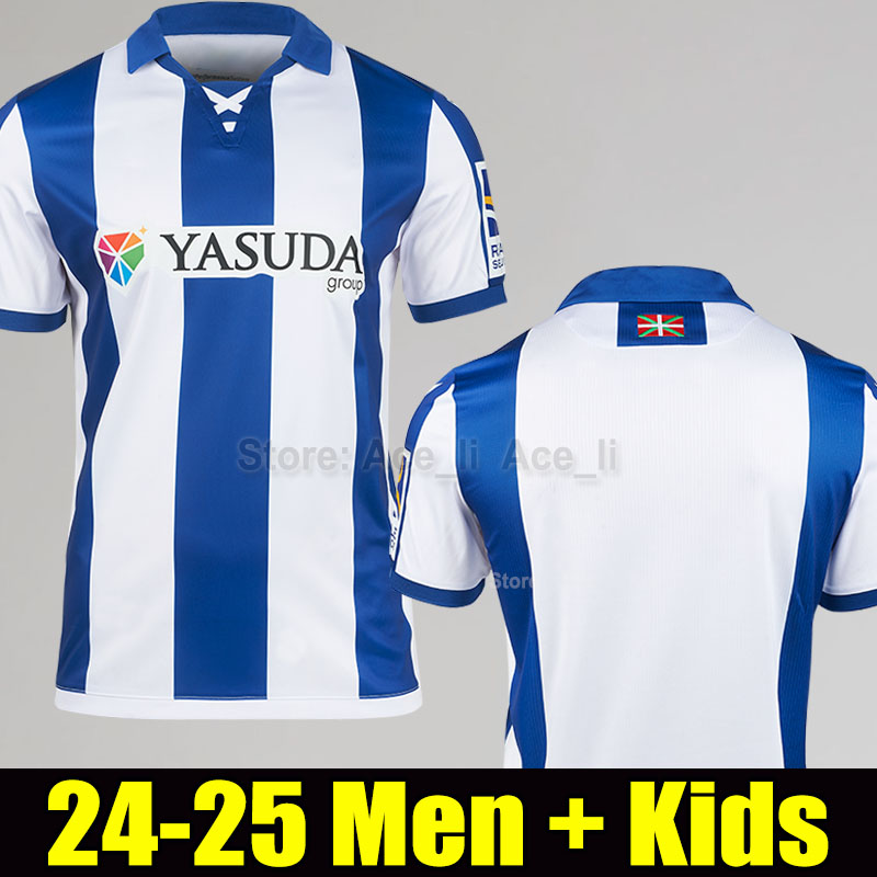 24 25 Real Sociedad soccer jerseys OYARZABAL SILVA TIERNEY Football Shirt 2024 2025 MERINO ZUBIMENDI CARLOS FDEZ TAKE KUBO BARRENE BRAIS MENDEZ Men kids uniform