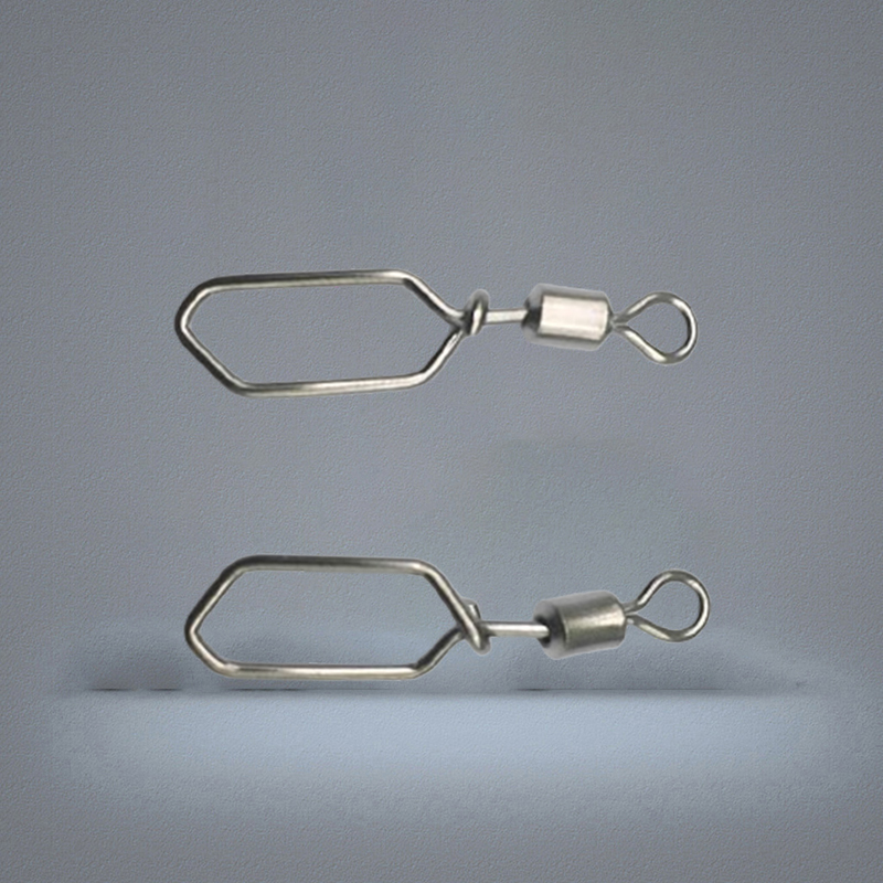Rompin 20pcslot swing square snap rolling swivels fishing hook lure connector fishing swivel pesca fishing accessories