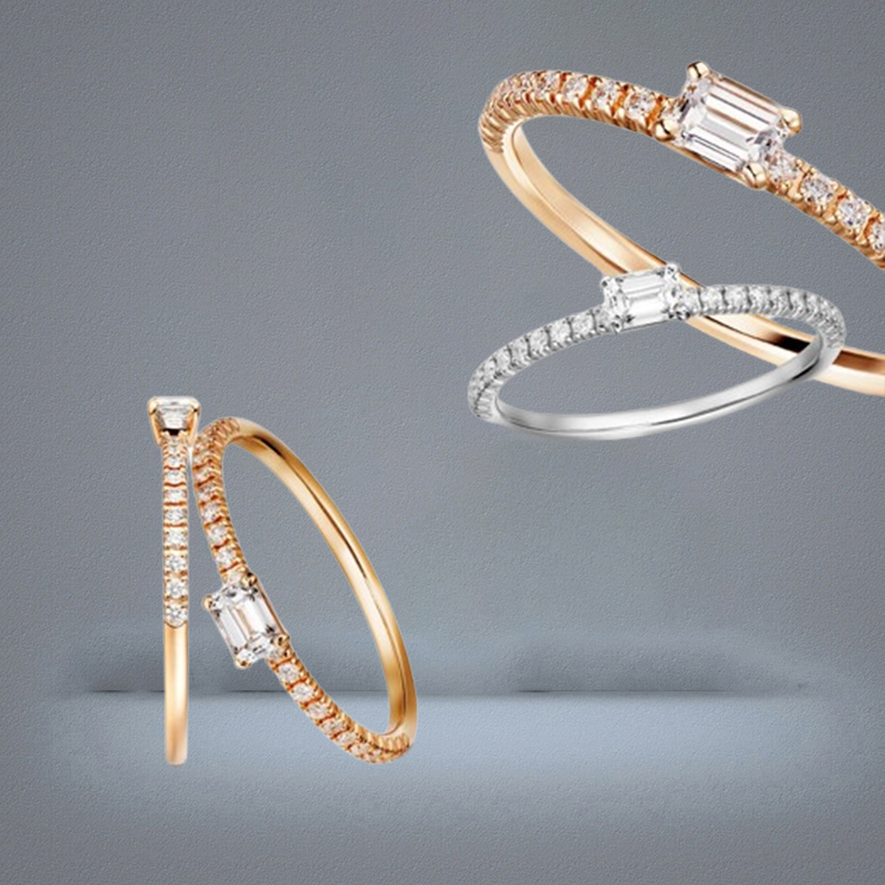 love diamond ring designer jewlery women engagement wedding rings luxury moissanite ring Rose gold Silver Titanium