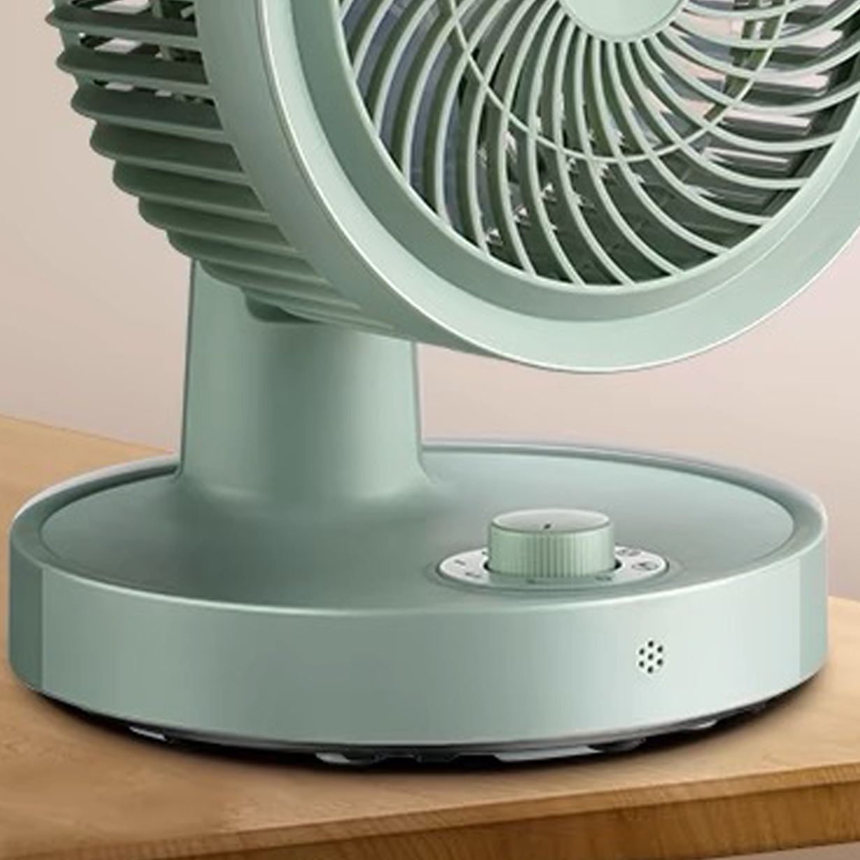 Air circulation fan, household electric fan, large wind power desktop light sound fan, small shaking head fan green Mechanical payment