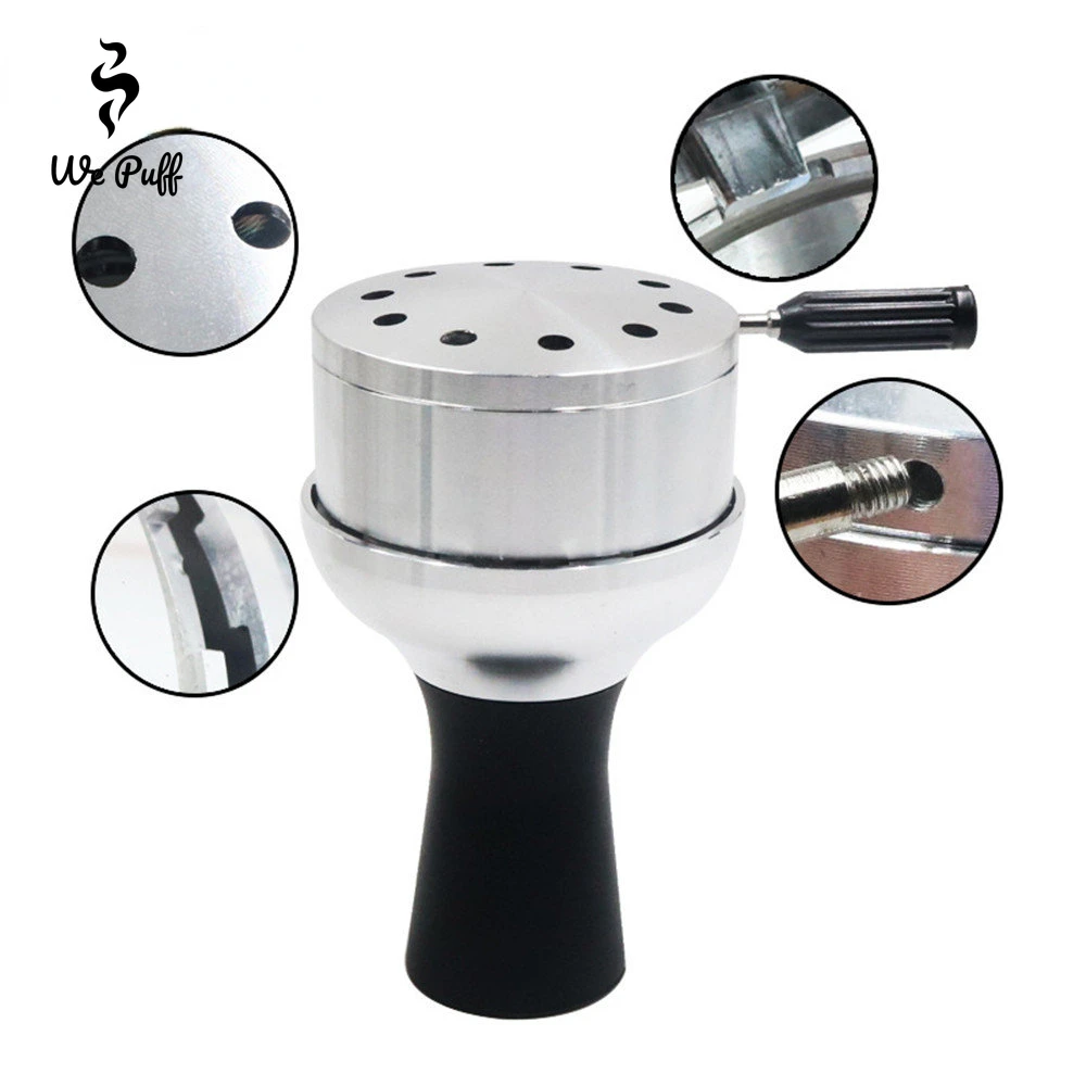WE PUFF Arab Shisha Hookah Metal Bowl Set Charcoal Holder with Cover Heat Heat Management System Chicha for Smoking Accessories