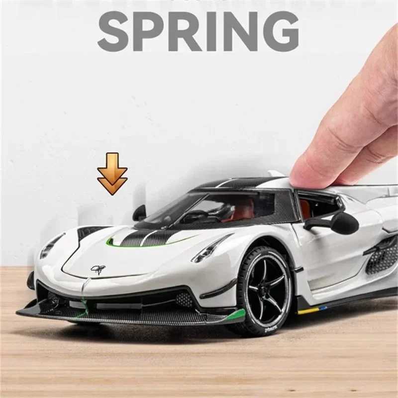 Diecast Model Cars 1 24 Attack Alloy Sports Car Model Diecast Metal Racing Car Model Simulation Sound Light Childrens Toy for Koenigsegg Jesko Gift