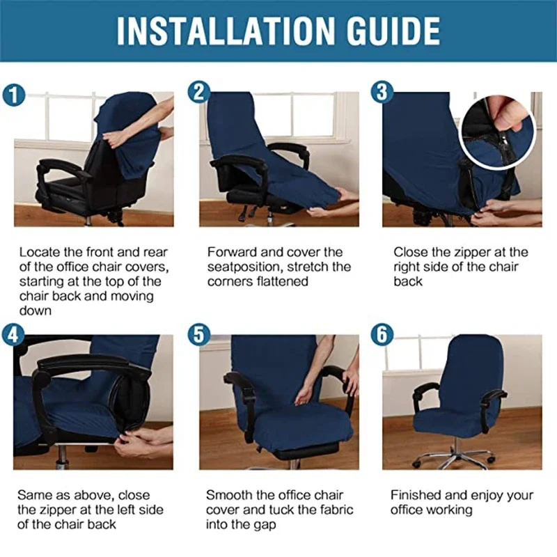 Office Computer Chair Covers Armchair Protector Black Blue High Quality Housse De Chaise Includ Armrest Velet Gamer Chair Covers