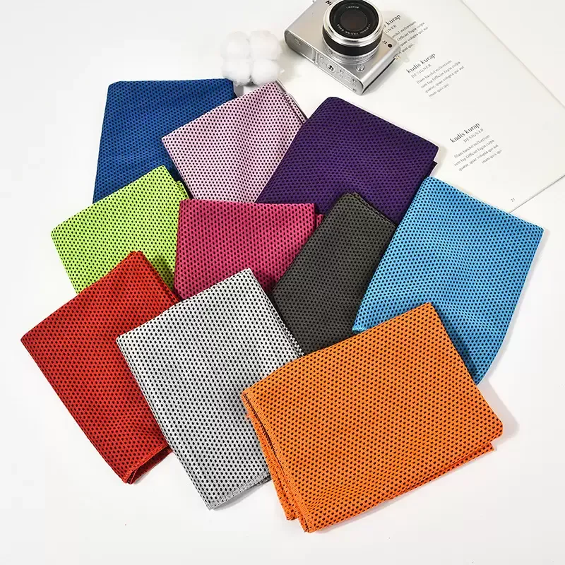 Double Layer Ice Cold Sport Towel Cooling Summer Anti Sunstroke Sports Exercise Cool Quick Dry Soft Breathable Cooling Towel 10 Colors FY8734