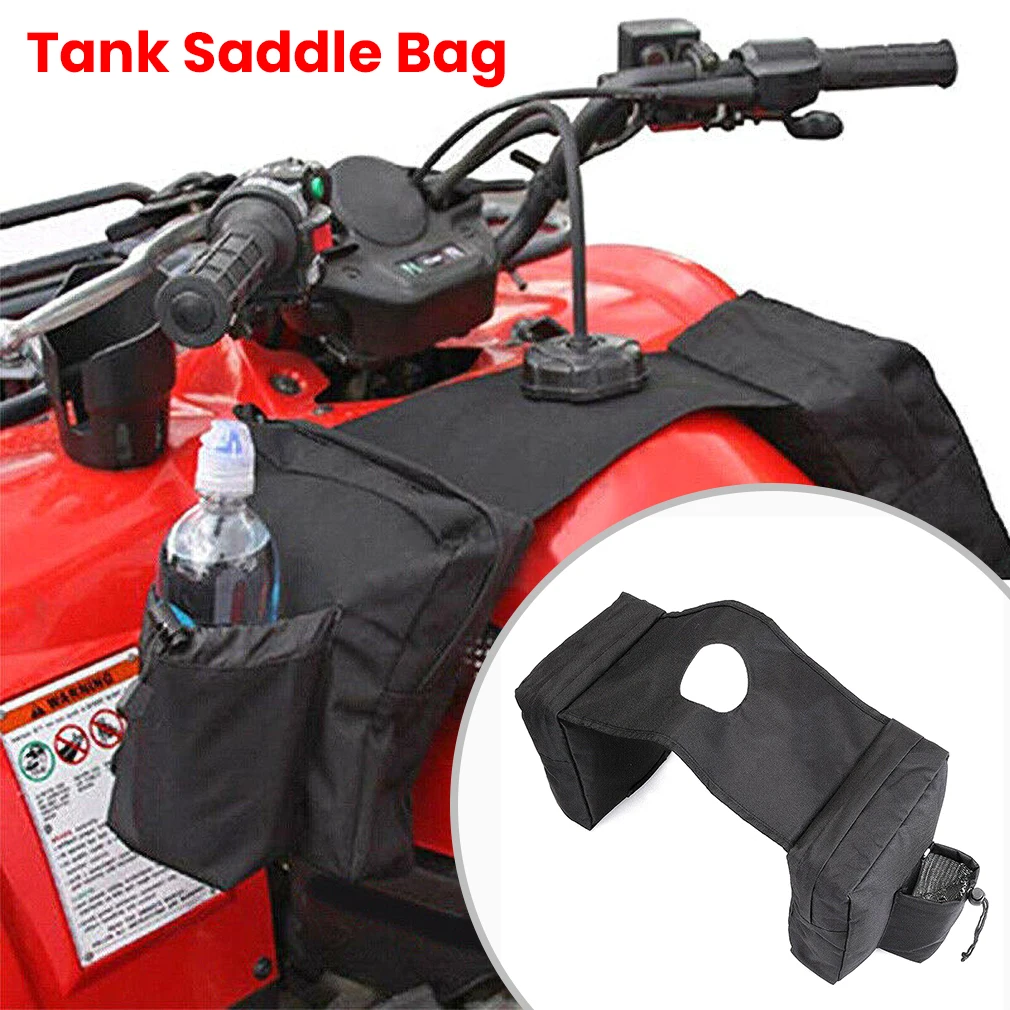 ATV UTV High Capacity Motorcycle Touring Saddle Bag Black Canvas Waterproof Panniers Motorbike Lage