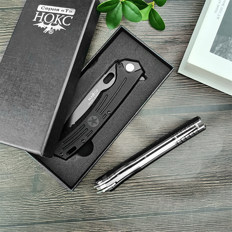 Russian HOKC High Quality G10 Camping Outdoor Tactics Pocket Multifunctional Portable Assisted Flipper Folding Fruit Knife EDC Cutting Tool
