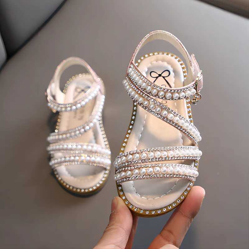 Sandals Girl Summer Fashion Kids Baby Girls Bling Rhinestone Princess Single For Little Big Shoes WX5.28N4N6