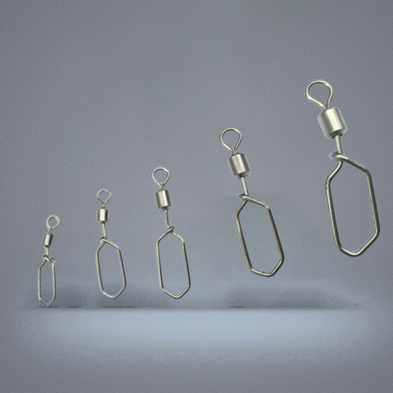 Rompin 20pcslot swing square snap rolling swivels fishing hook lure connector fishing swivel pesca fishing accessories