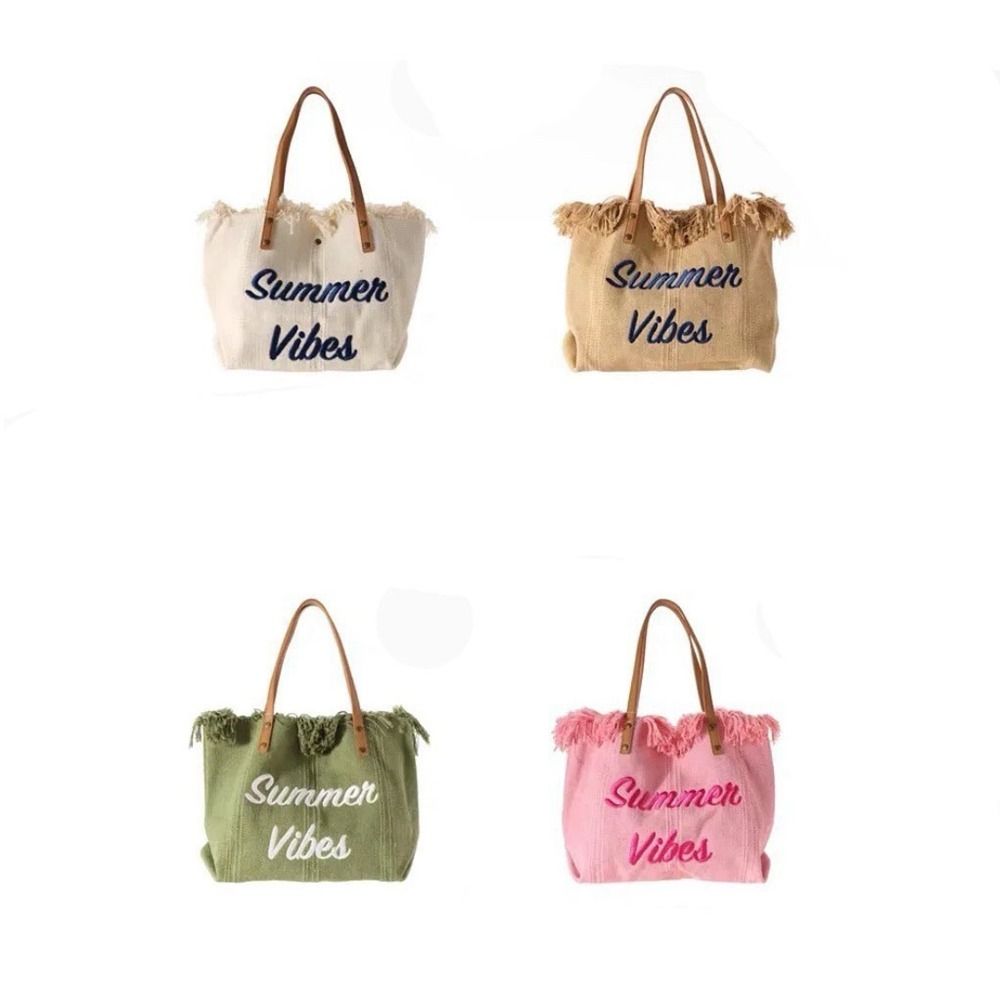 Bags Shopping Bag Large Capacity Embroidery Storage Bag Tassel Women Handbags Women Shoulder Bags Korean Canvas Bag Tote Bag