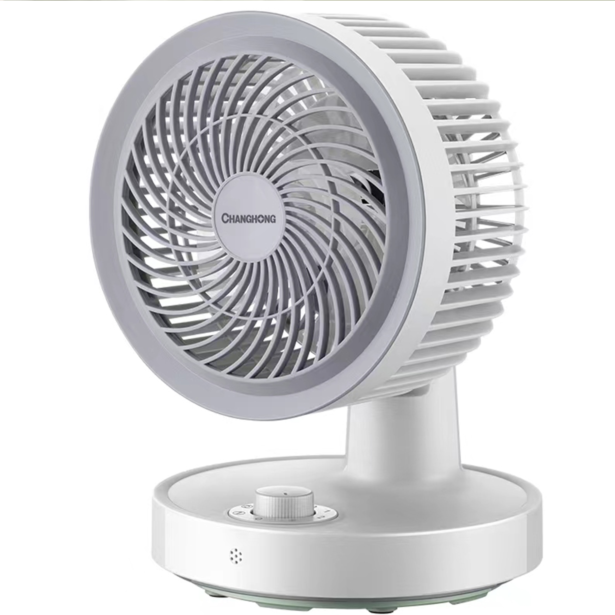 Air circulation fan, household electric fan, large wind power desktop light sound fan, small shaking head fan white Mechanical payment