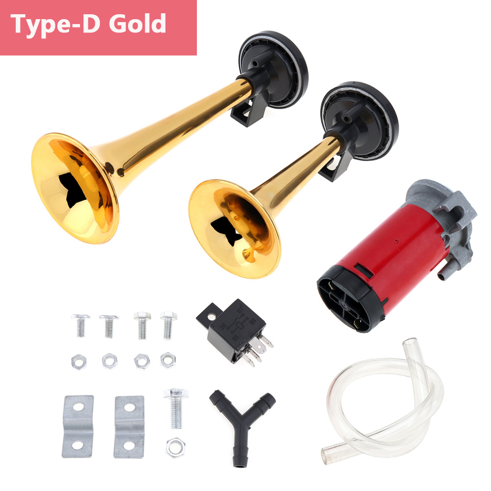 12V 178dB Super Loud Auto Car Dual Tone Air Horn Set with 12V Trumpet Compressor for Motorcycle Car Boat Truck Vehicle Car Horn 60669