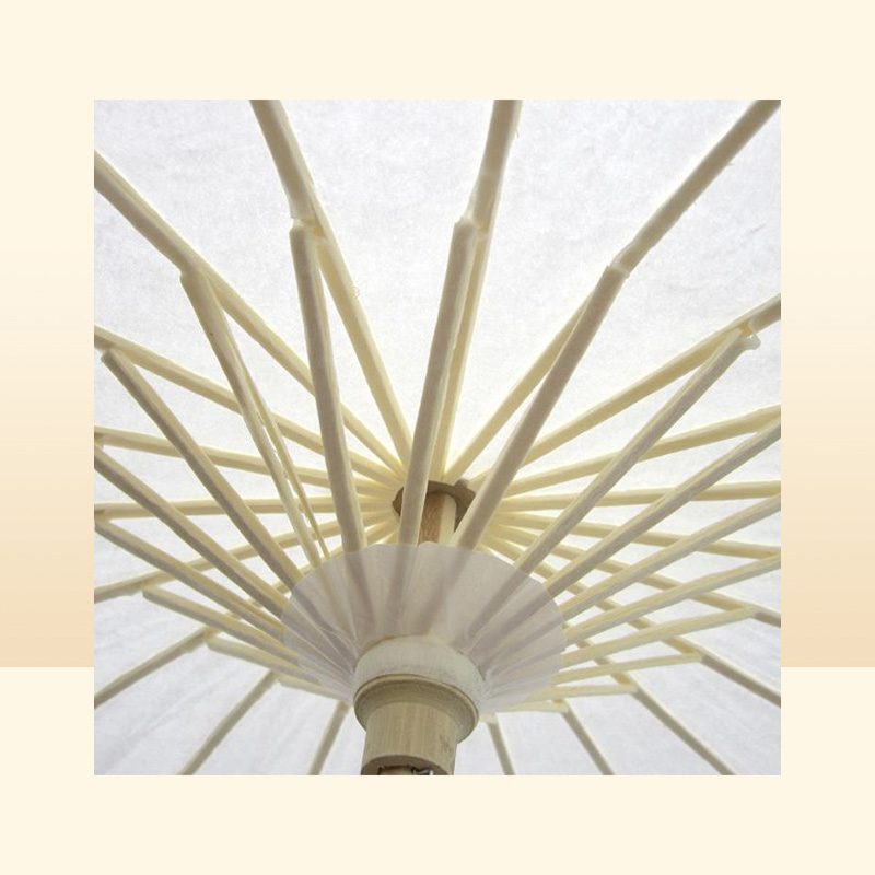 60pcs Bridal Wedding Parasols White Paper Umbrellas Beauty Items Chinese Mini Craft Umbrella Diameter 60cm SN1771484247