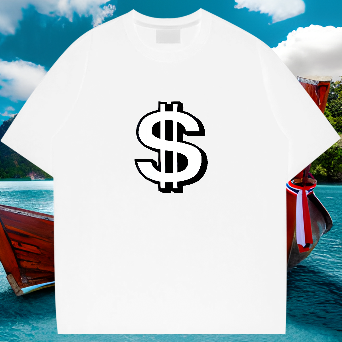 Fashion Design Mens T Shirts USD Dollar Printed DIY Printed Street Wear Mens Tshirts Breathable Short Sleeve Popular Tee Shirt