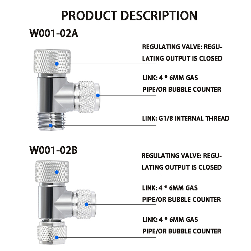 ZRDR fish tank CO2 bubble counter Aquarium CO2 generator regulator equipment Metal single head double head CO2 fine tuning valve