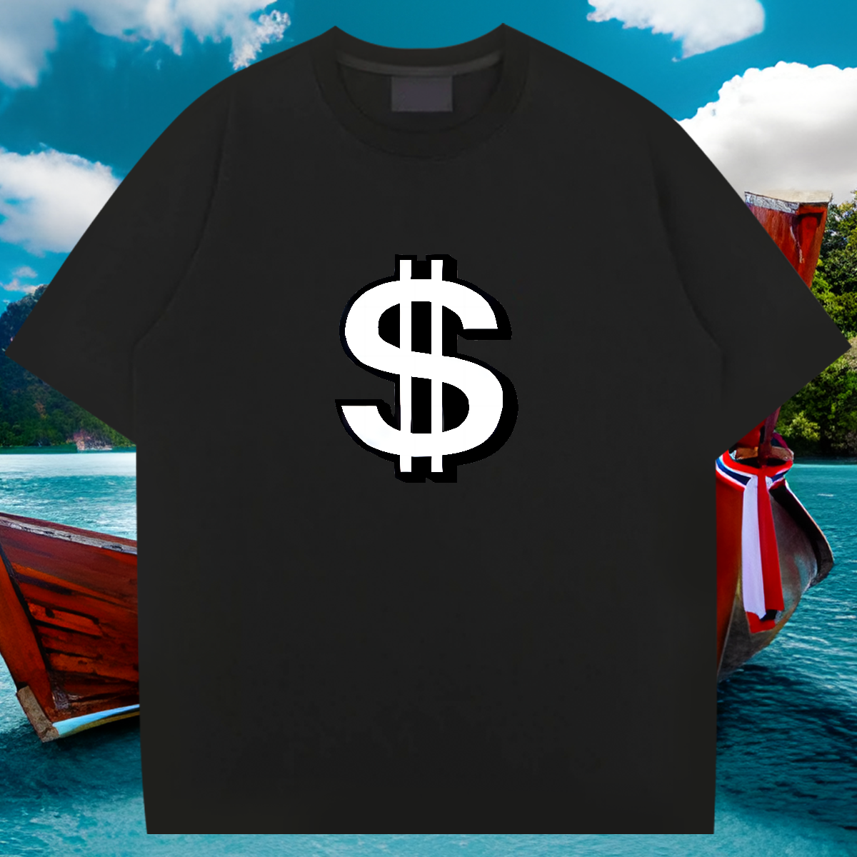 Fashion Design Mens T Shirts USD Dollar Printed DIY Printed Street Wear Mens Tshirts Breathable Short Sleeve Popular Tee Shirt