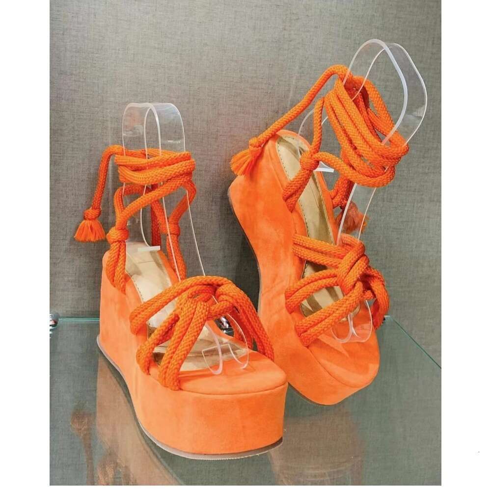 Strappy New Wedge Fashion Round Cross Tied Open Toe Women Platform Sandals Zapatos De Mujer Ddmysaturn