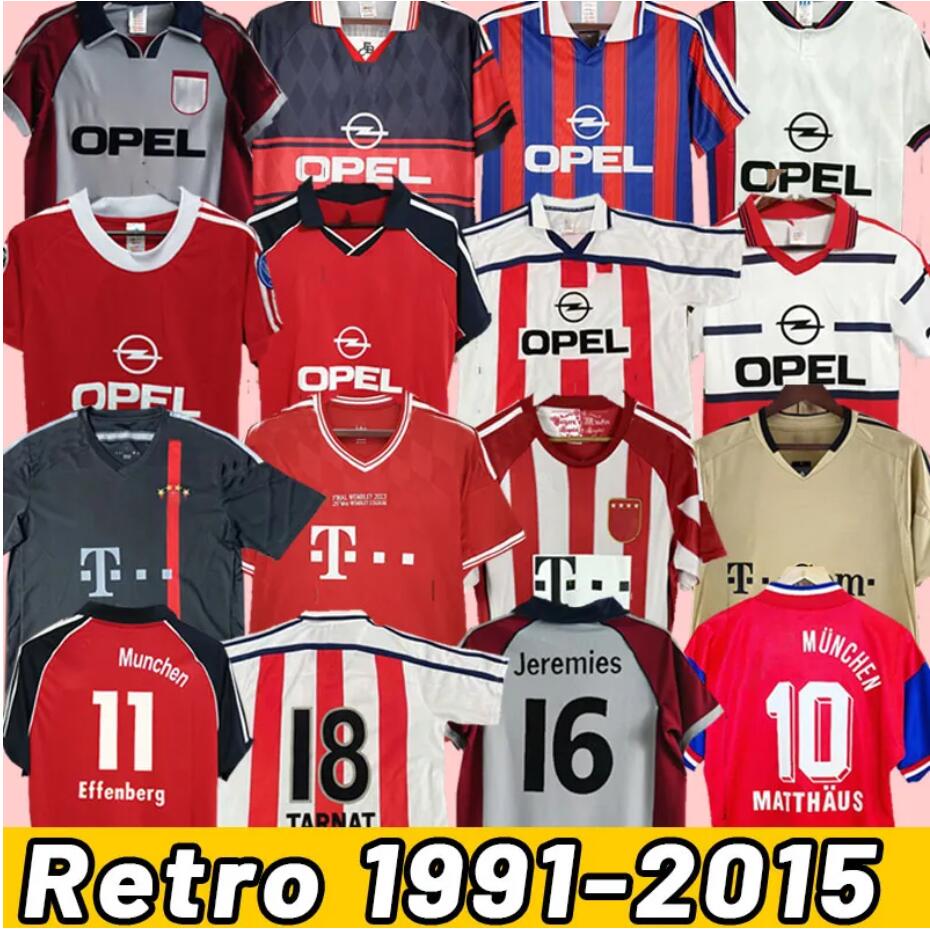 BayernS Munich Soccer Jerseys Retro Final Zickle Effenberg Elber Pizarro Scholl Matthaus Klinsmann Football Shirts 00 01 02 04 05 10 11 13 14 15 91 93 95 96 97 99 98 00 2014