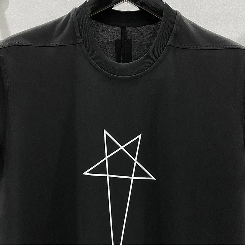 High Street Mens Tshirt Oversized Tees Pentagram Print Vest Cotton Oneck Tank Tops Womens Clothing 240520