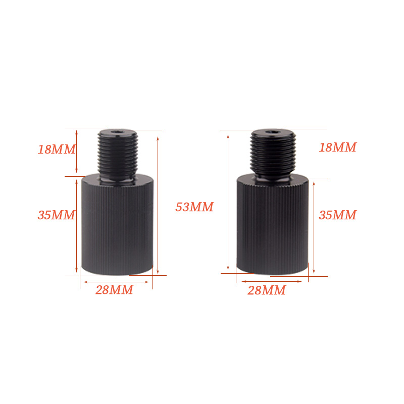 Black Aluminum Male M18*1.5 Dump To 5/8 "-18UNF Female Gas Fitting Adapter Threaded Fittings Connector Parts Air Accessories