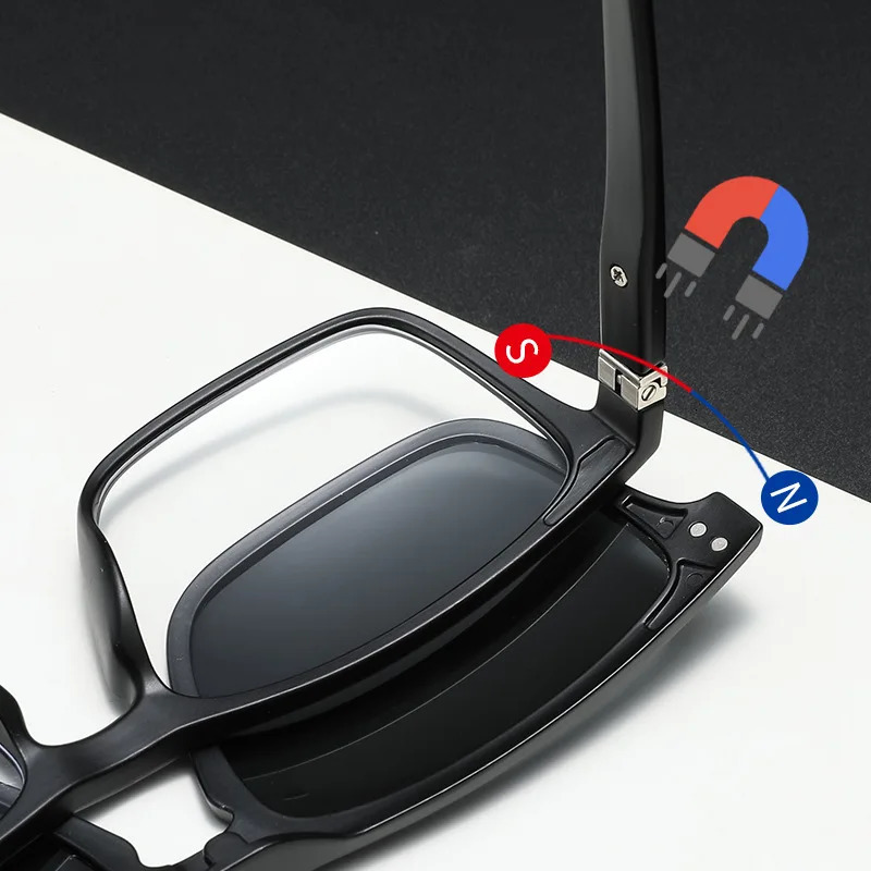 VCKA Reading Glasses Frame Set Mirror Five-piece Magnetic Polarized Sunglasses TR Spring Leg Trend Men Women 1.0~4.0 240528