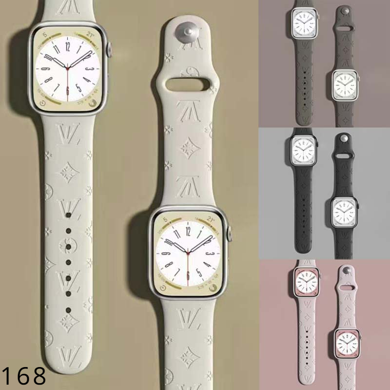 Designer Silicone Apple Watch Band 38 40 41 42 44 45 49 mm L Flower Watchs Strap Wristband For Iwatch 9 8 7 6 5 SE Luxury Fashion Watchbands 168DD