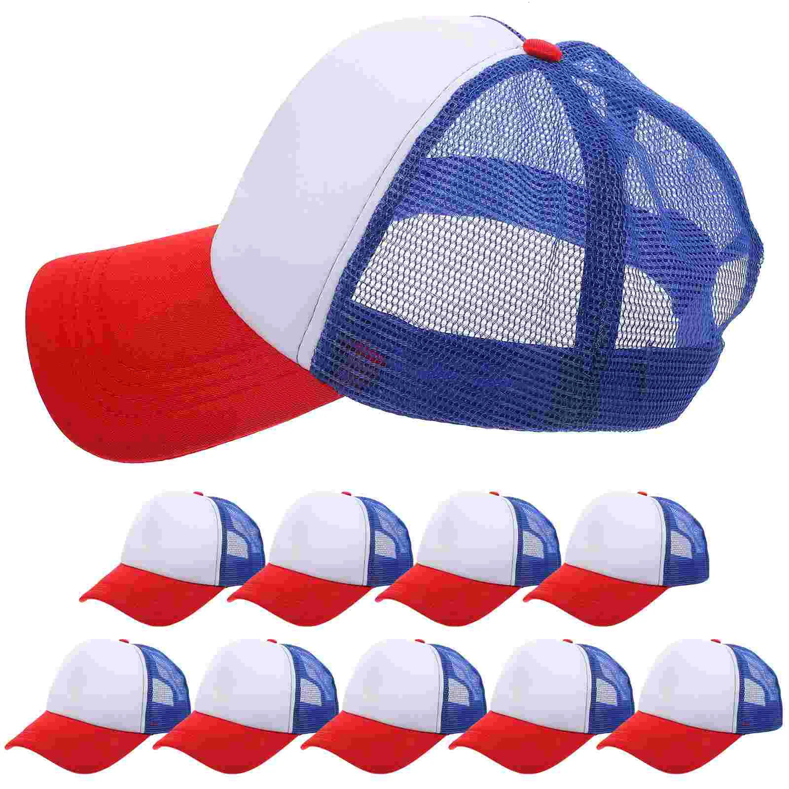 10 Pcs Driver Heat Transfer Hat Blank Sublimated Baseball Cap Men Women Polyester Mesh Cap Sponge Sublimation Blank 240528