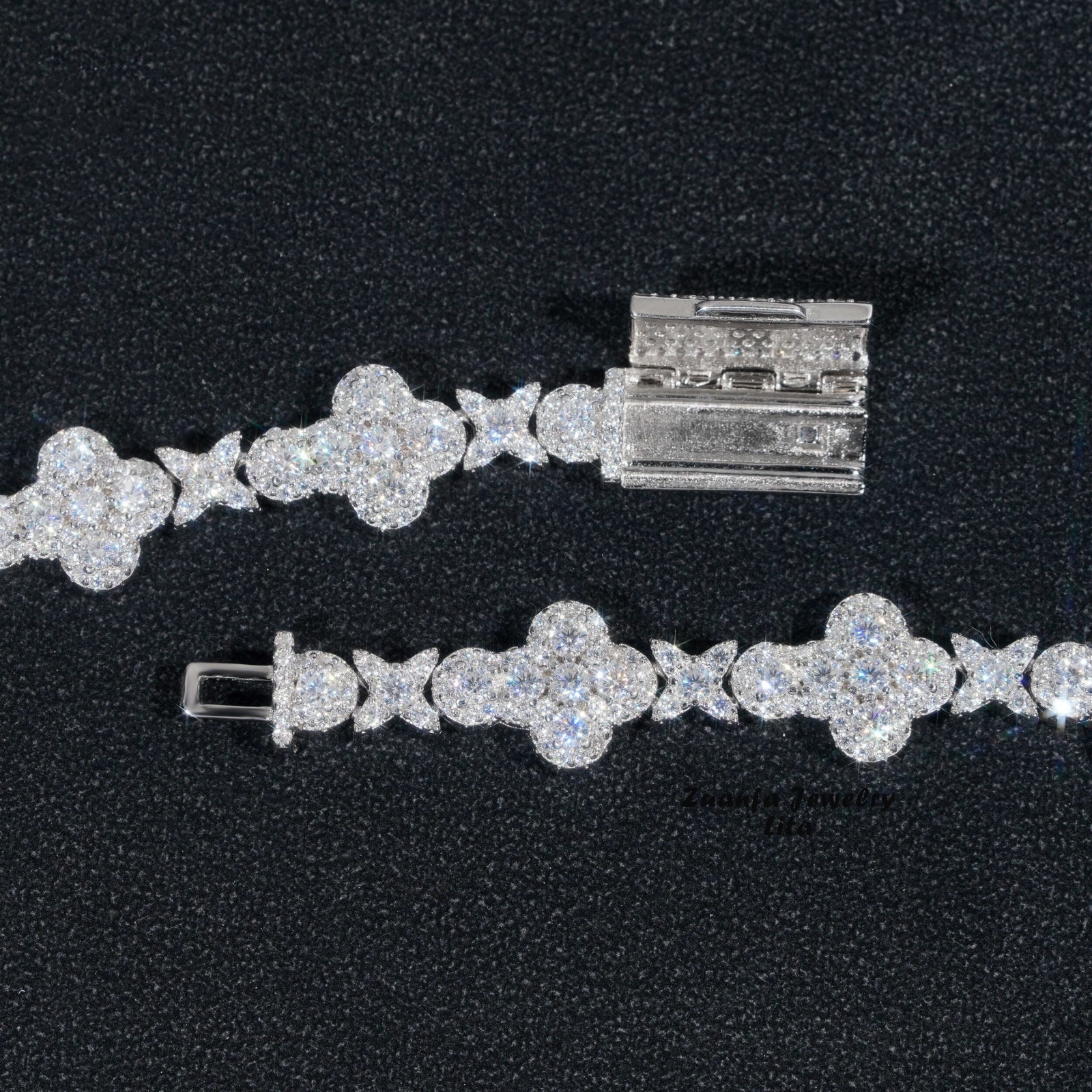 moissanite chain necklace Tennis Necklace Moissanite Diamond Sterling Sier 10mm Cross Star Men and women Cuban Link Chain