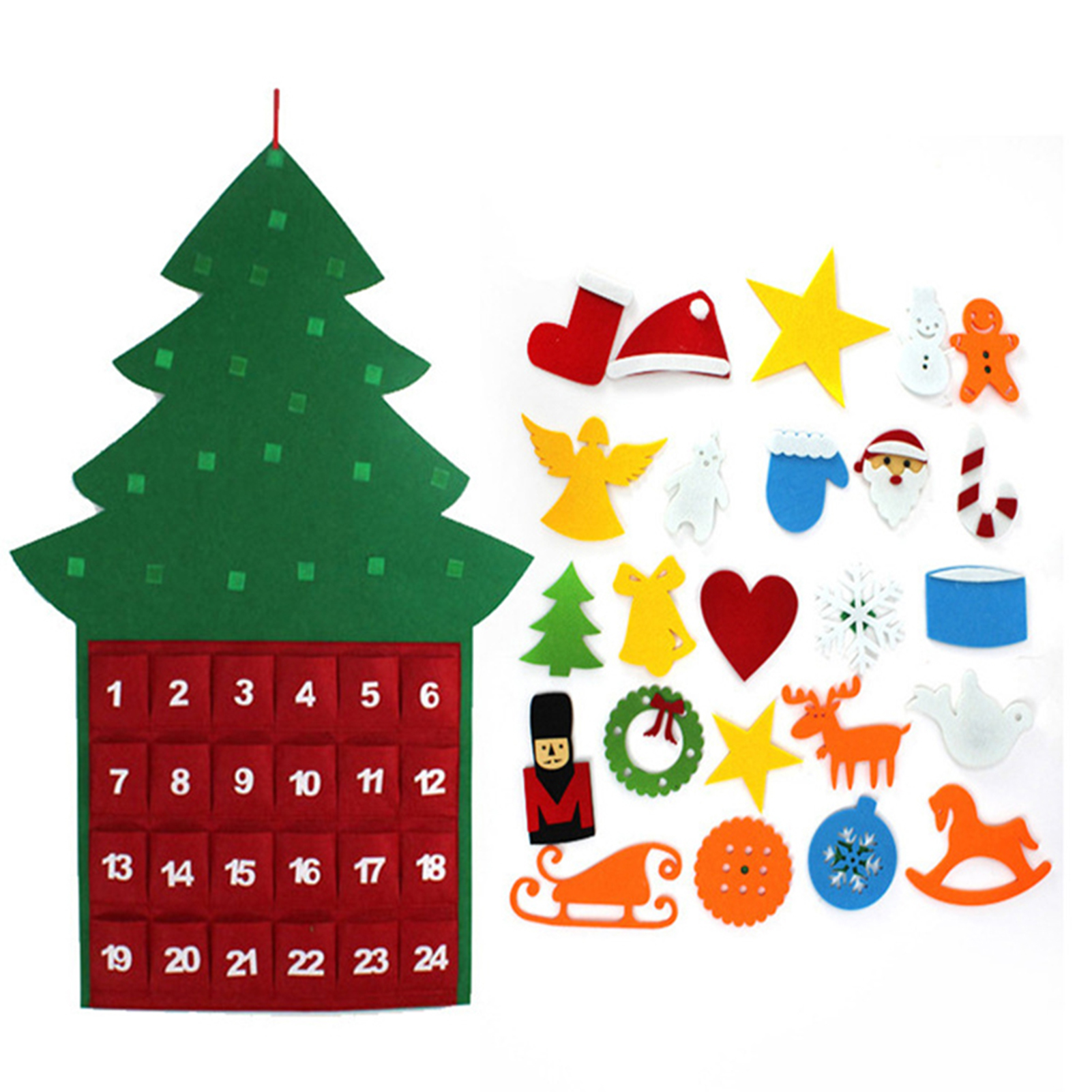DIY Wall Christmas Felt Tree with Hanging Decorative DIY Christmas Decorations for Kids Toddlers Home Door Window Wall d237f