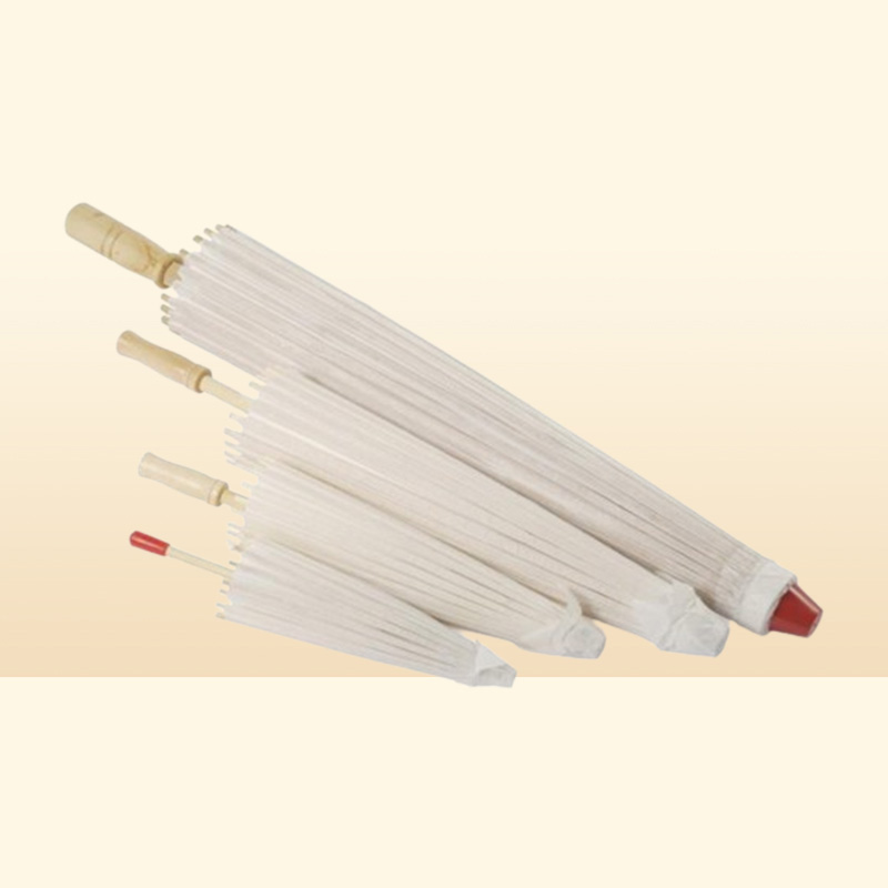 60pcs Bridal Wedding Parasols White Paper Umbrellas Beauty Items Chinese Mini Craft Umbrella Diameter 60cm SN1771484247