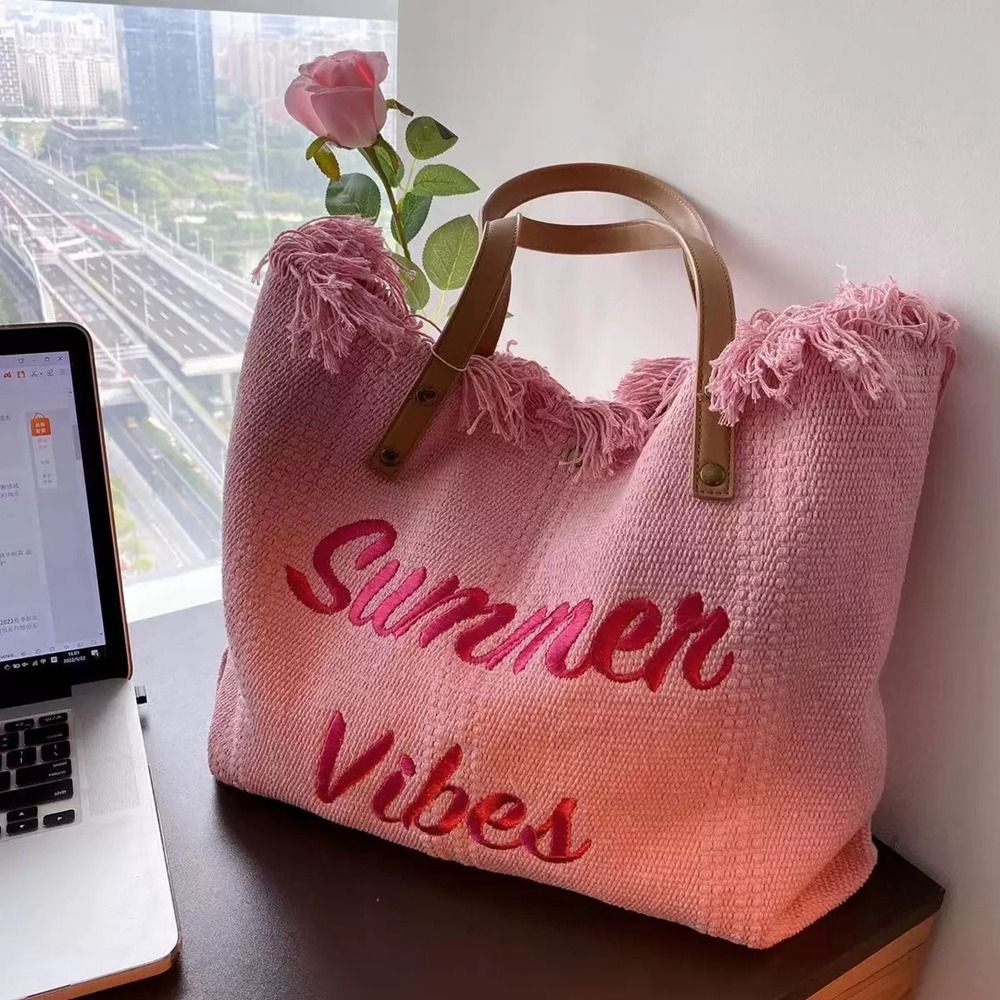 Bags Shopping Bag Large Capacity Embroidery Storage Bag Tassel Women Handbags Women Shoulder Bags Korean Canvas Bag Tote Bag