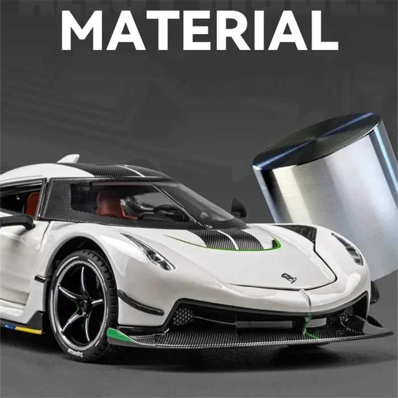 Diecast Model Cars 1 24 Attack Alloy Sports Car Model Diecast Metal Racing Car Model Simulation Sound Light Childrens Toy for Koenigsegg Jesko Gift